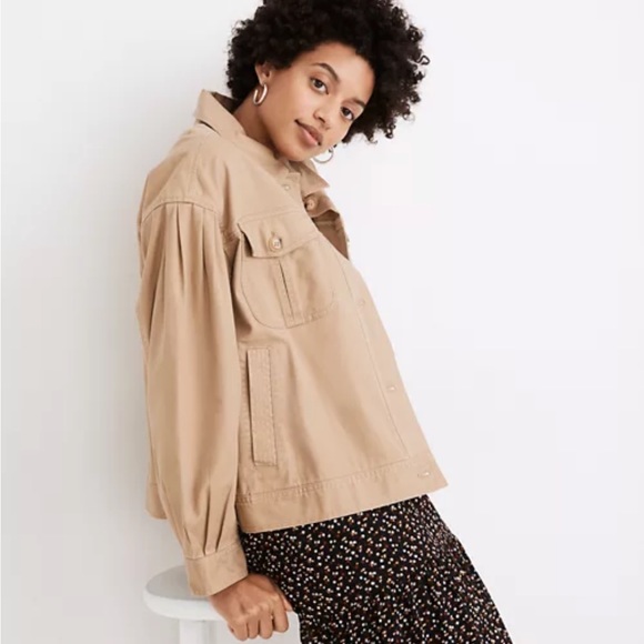 Madewell Pleat-Sleeve Military Jacket SEED KHAKI - Picture 11 of 11